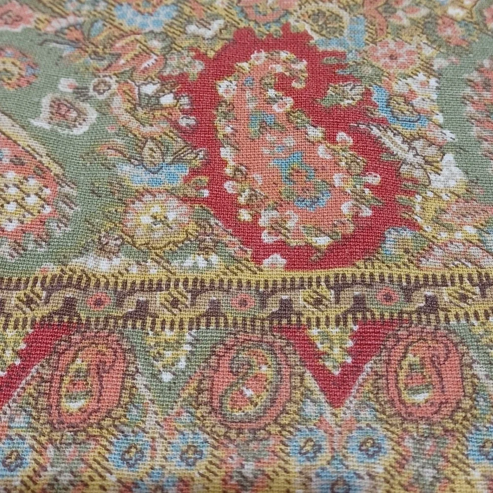 Pottery Barn 24x24 Pillow Covers Set of 2 Yellow Paisley Cotton Linen Boho Chic